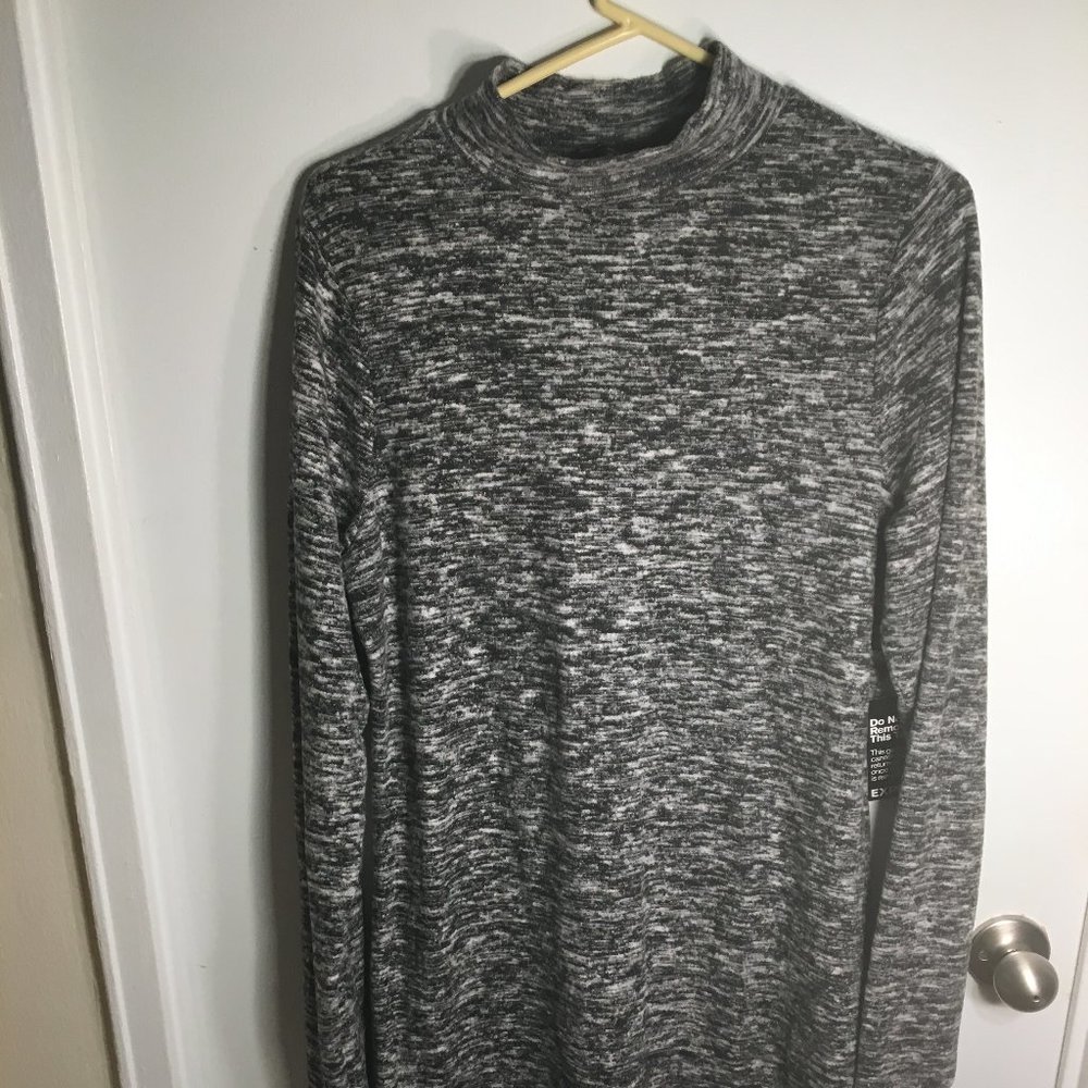 Women's Express Grey Moc Turtleneck Dress Shirt - Grey - Size XL/TG